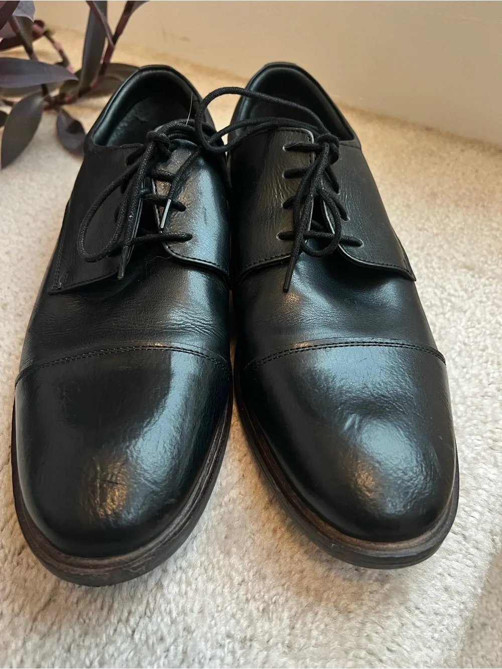 Josef Seibel Black Leather Men's Derby Shoes Cap Toe Lace Up Oxford EU 43 US 9.5